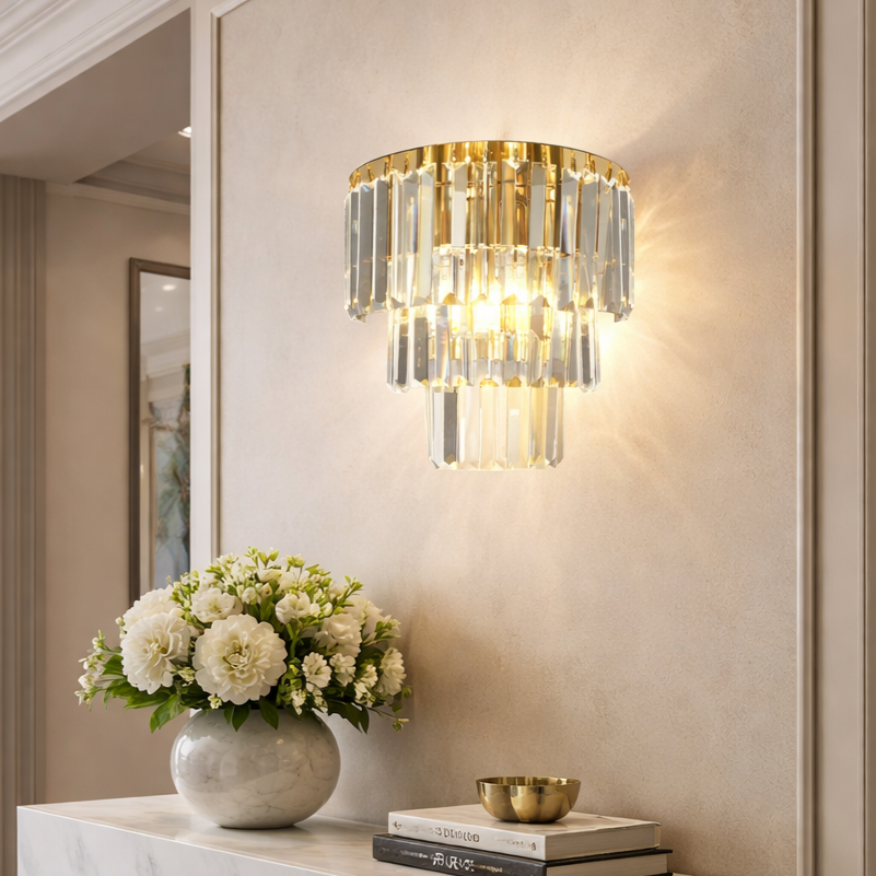 Aplica Cristal Milano Gold Premium 2xE14