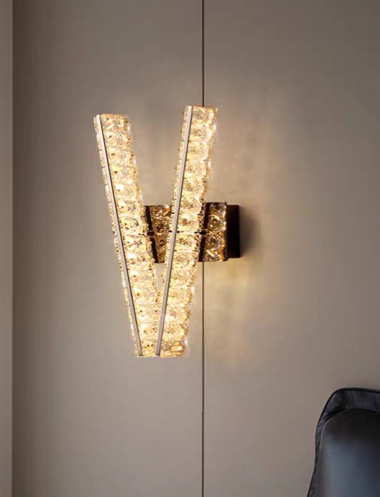 Aplica LED Crystal Gold V Shape