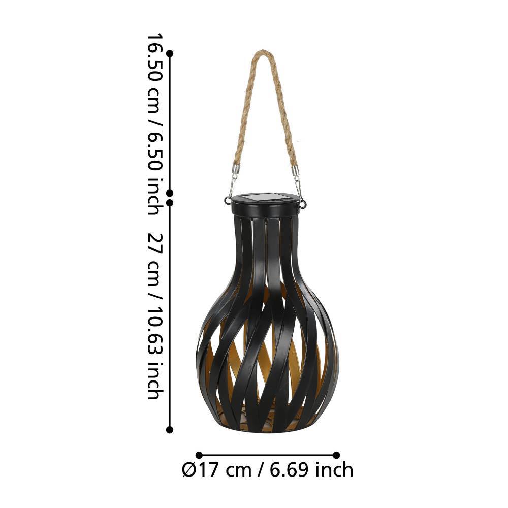 Lampa LED ROLA Black & Gold cu Incarcare Solara 27CM Premium