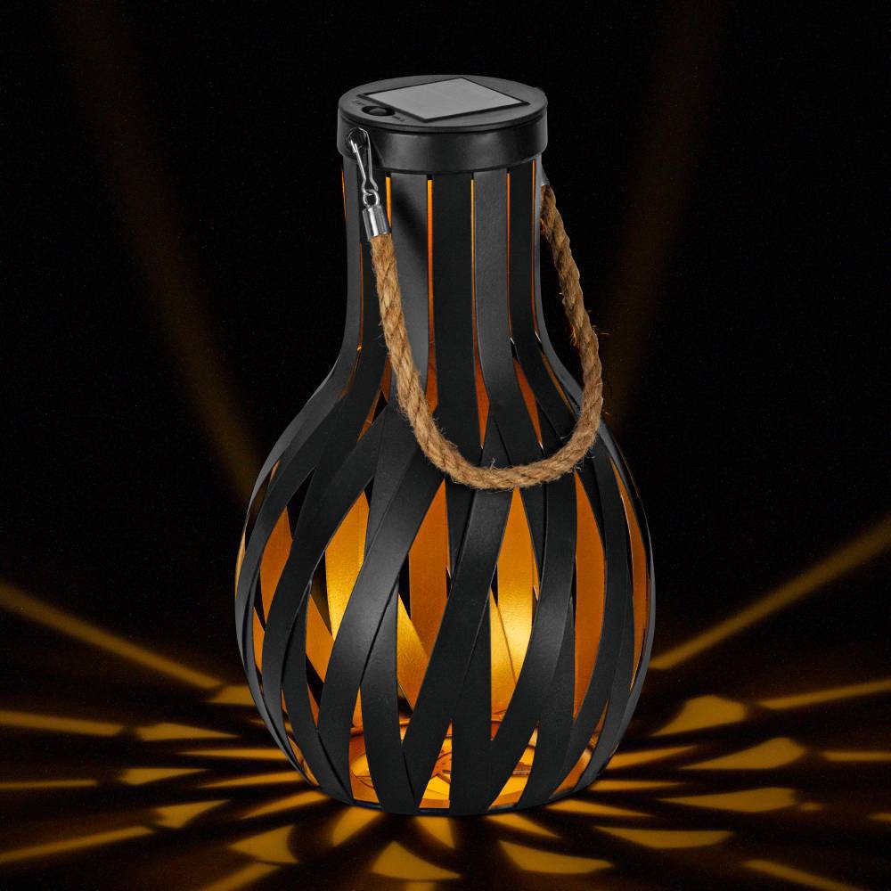 Lampa LED ROLA Black & Gold cu Incarcare Solara 27CM Premium