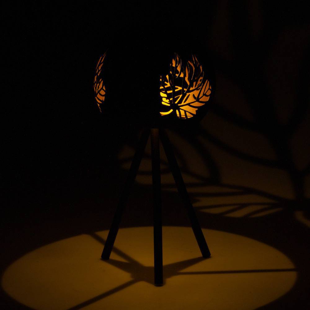 Lampa LED SOLAR Black & Gold cu Incarcare Solara 30.5CM Premium