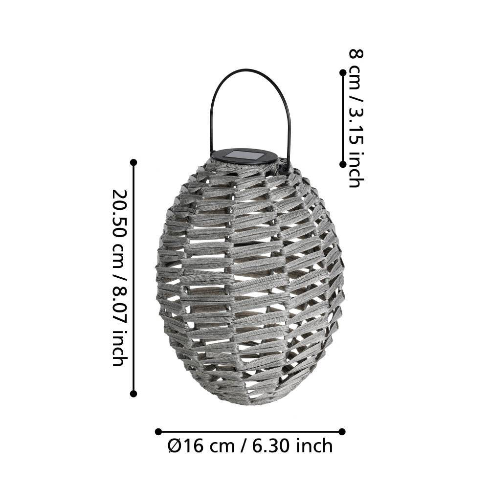 Lampa LED OLMO Grey cu Incarcare Solara 20.5CM Premium