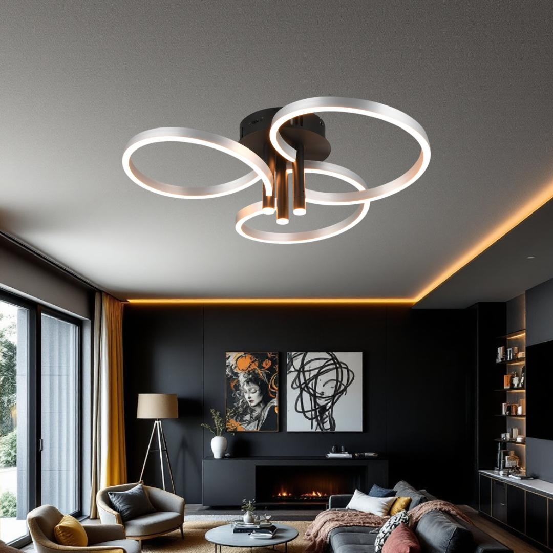 Lustra LED Luxury ShineShift Black+Silver Echivalent 500W