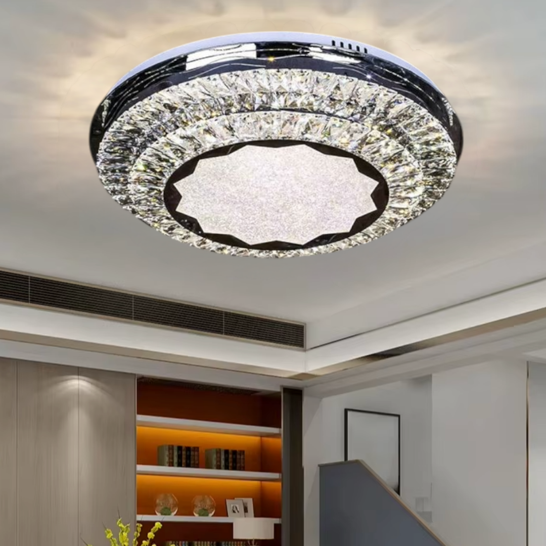 Lustra LED Cristal Silver Halo Echivalent 600W Telecomanda
