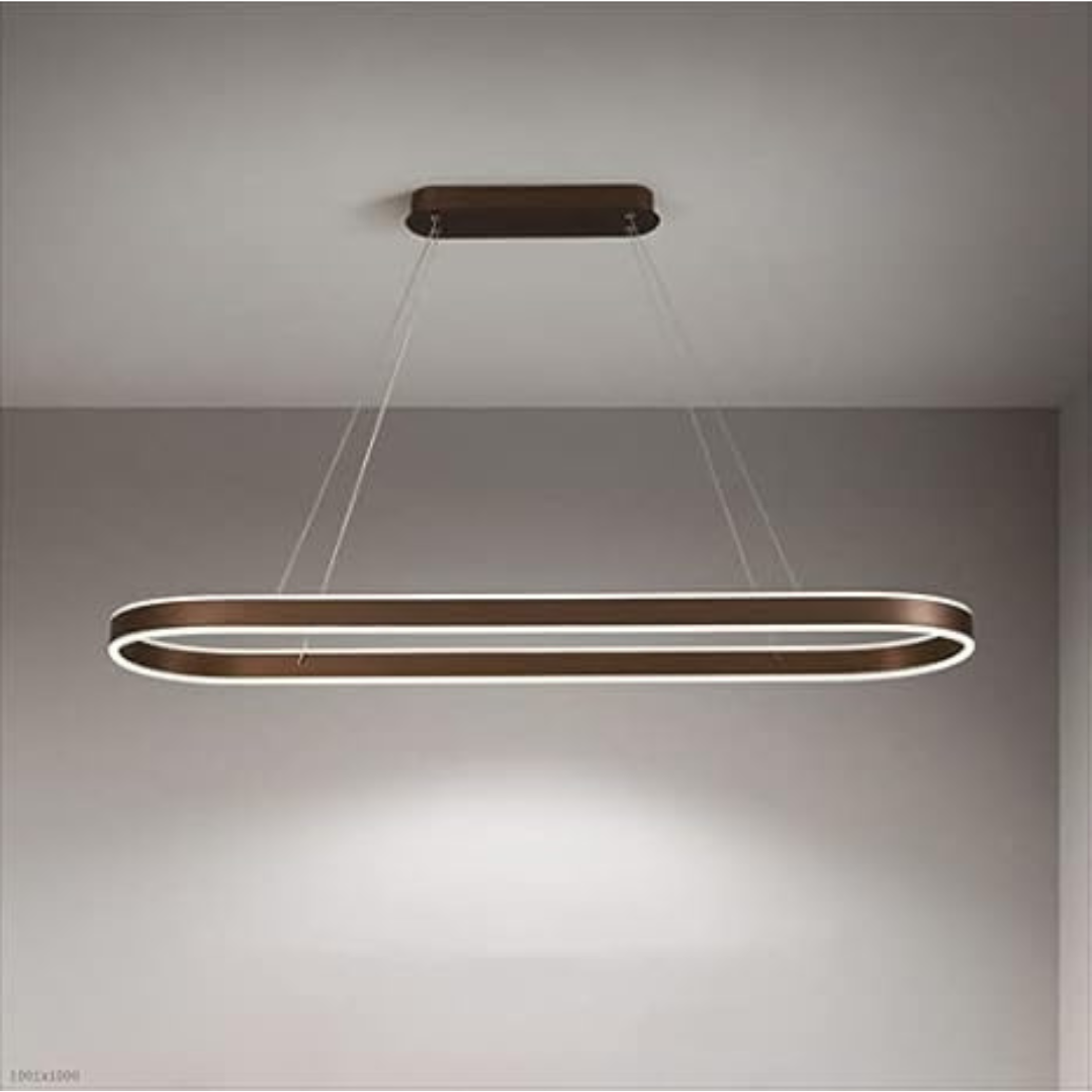 Lustra LED KING Wenge 1 Segment Oval Echivalent 400W Telecomanda
