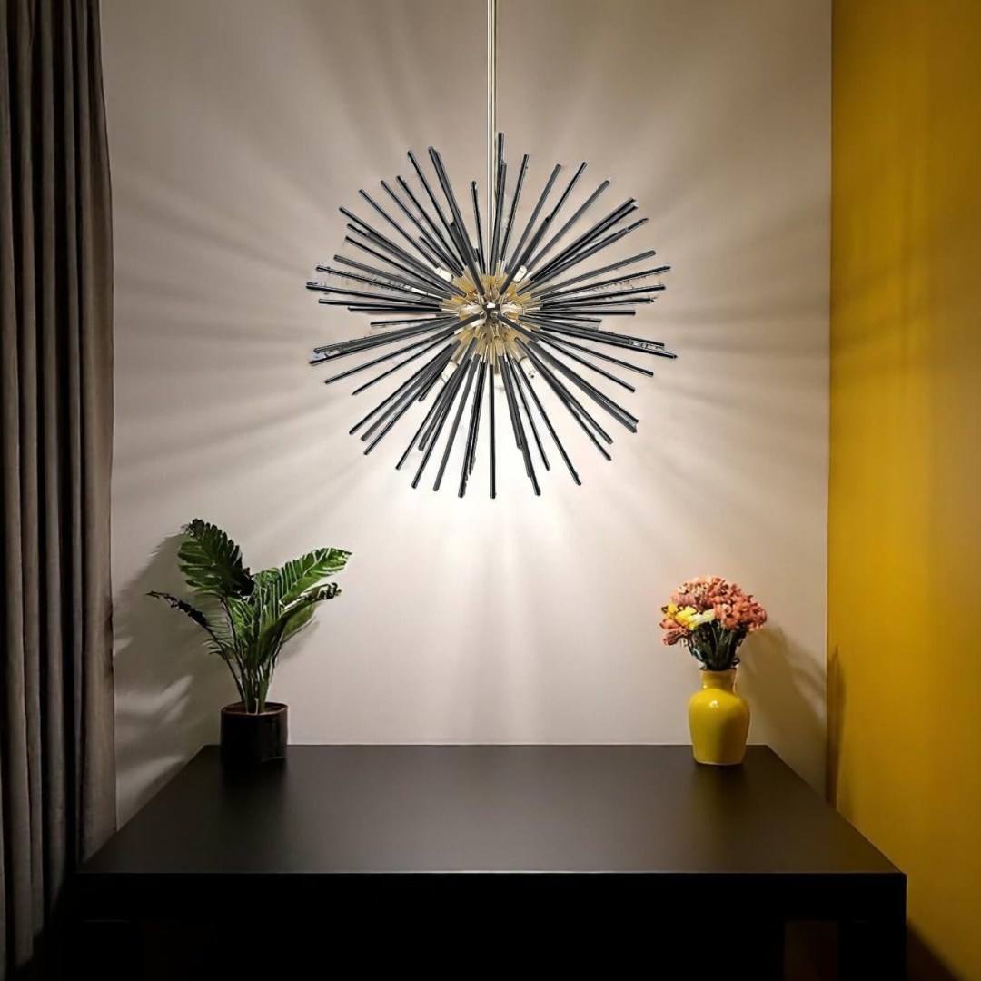 Lustra Luxuty Black SUN Negru+Auriu