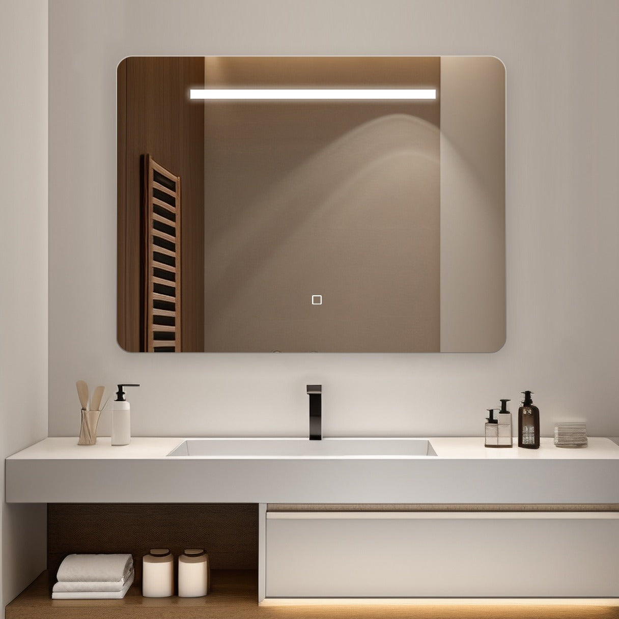 Oglinda LED Dreptunghiulara 80x60cm Functie Dezaburire si Touch