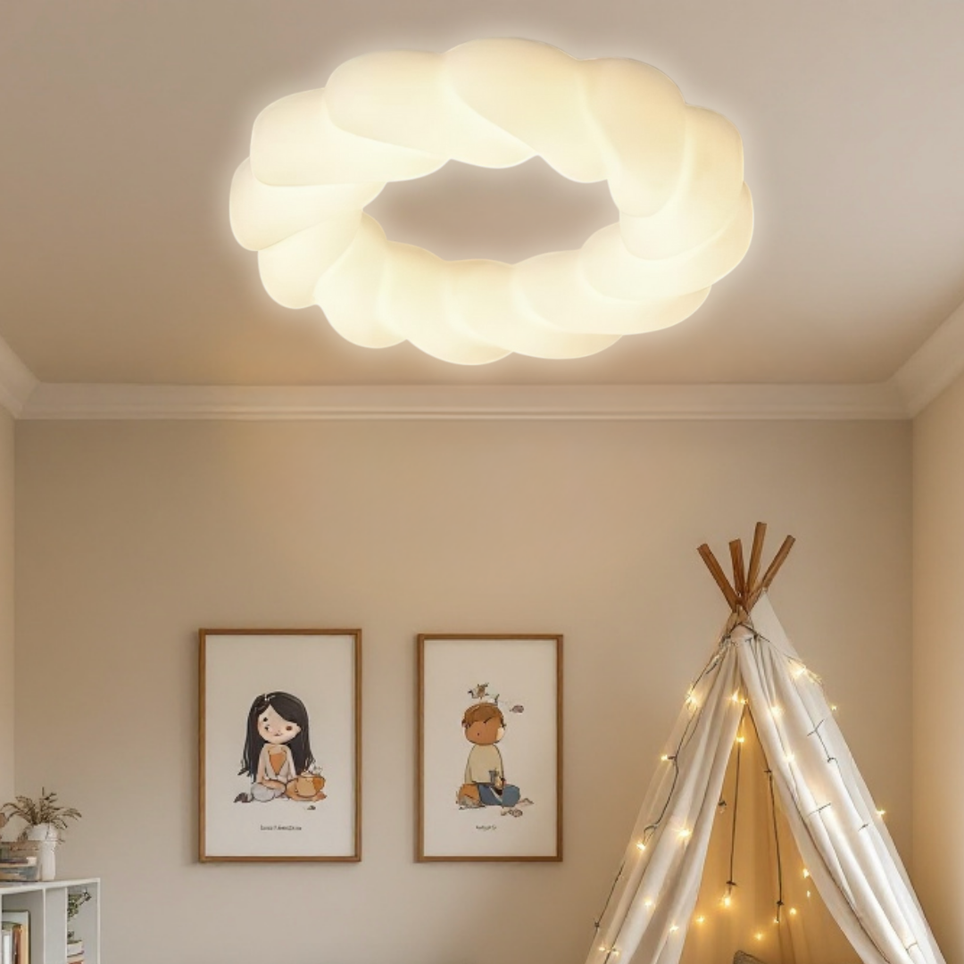 Lustra LED 120W Fluffy Cloud Telecomanda 5571 (XD) ALBA / 49CM / KIDS Lighting Fixtures