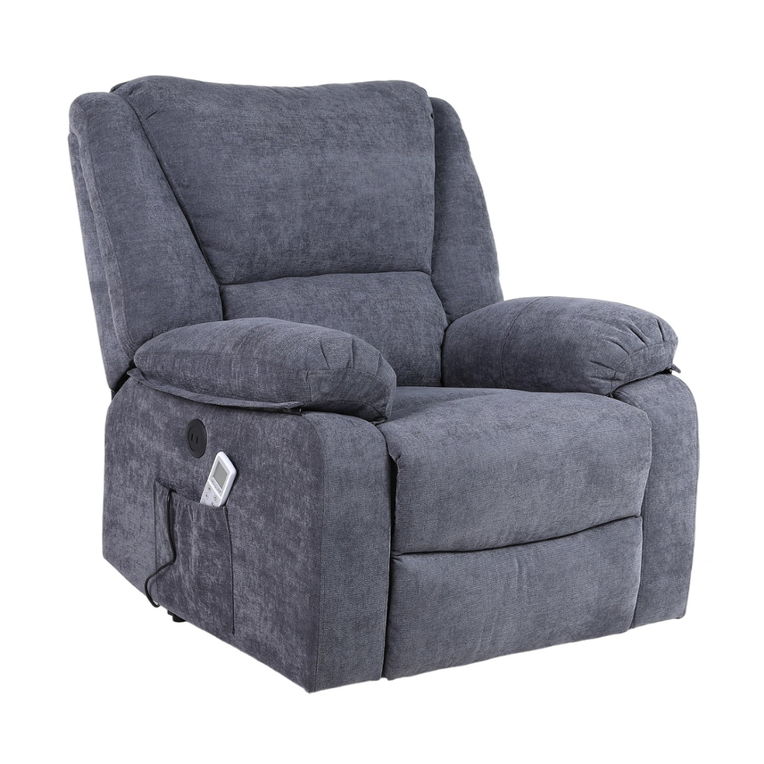 Fotoliu cu Masaj si Incalzire, Recliner Electric, Gri Inchis