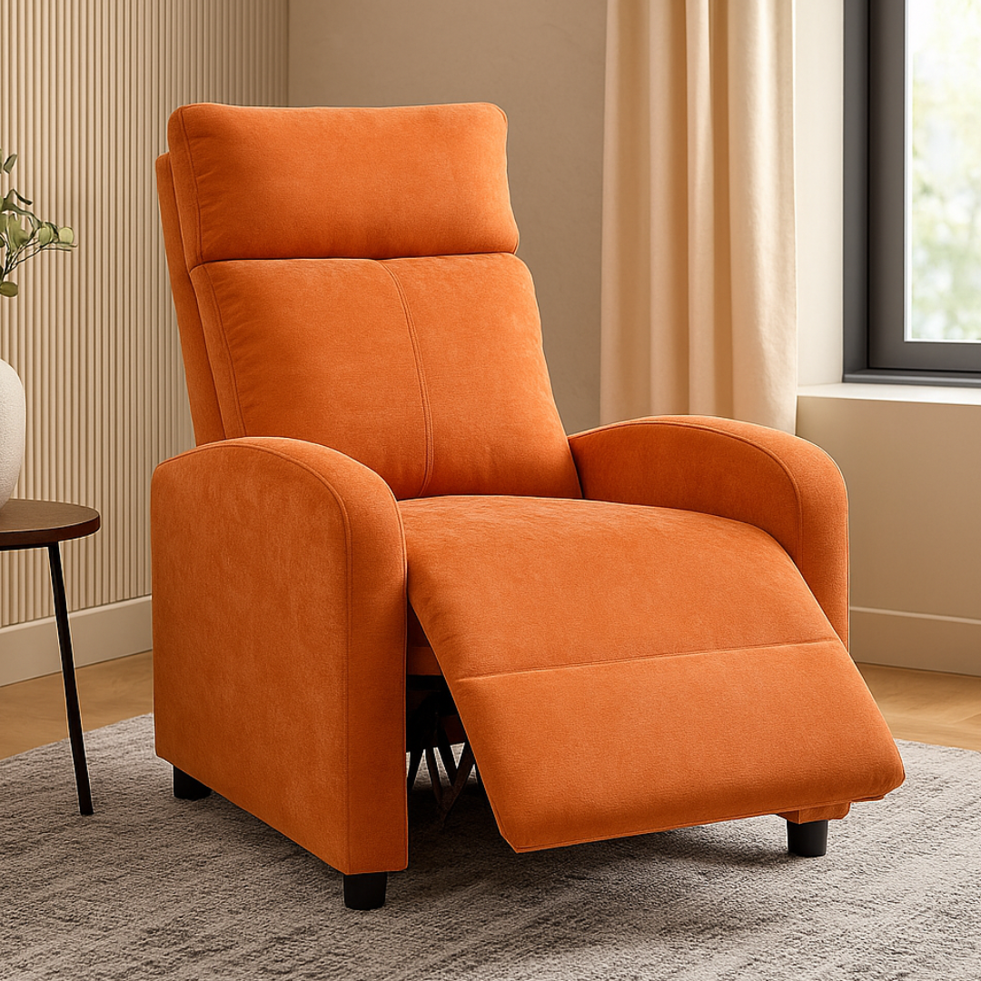 Fotoliu Recliner Stofa Portocaliu