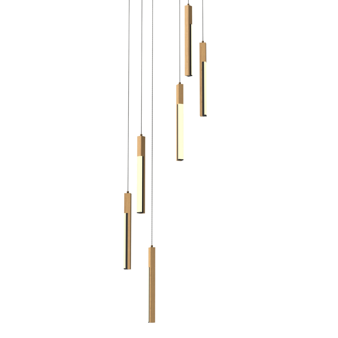 Lustra LED Suspendata ELIOT Lemn Design Echivalent 300W