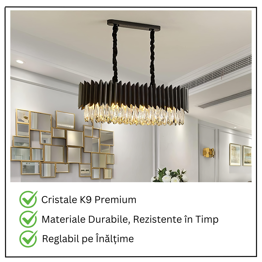 Candelabru Cristal 80x35cm Black Extravaganza 8xE14