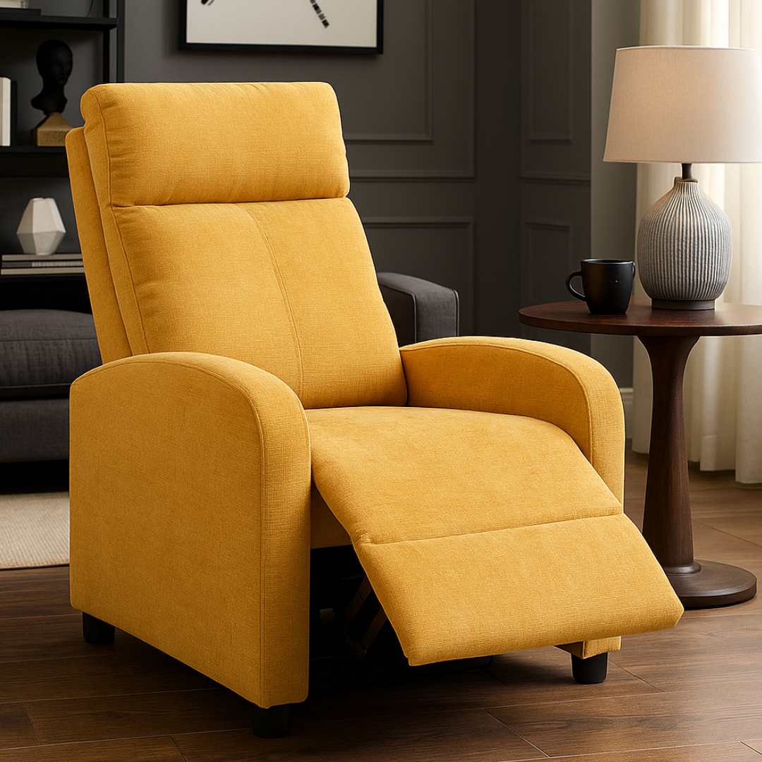 Fotoliu Recliner Stofa Galben