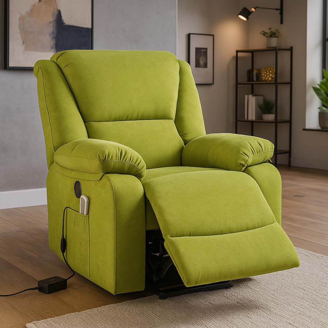 Fotoliu cu Masaj si Incalzire, Recliner Electric, Verde