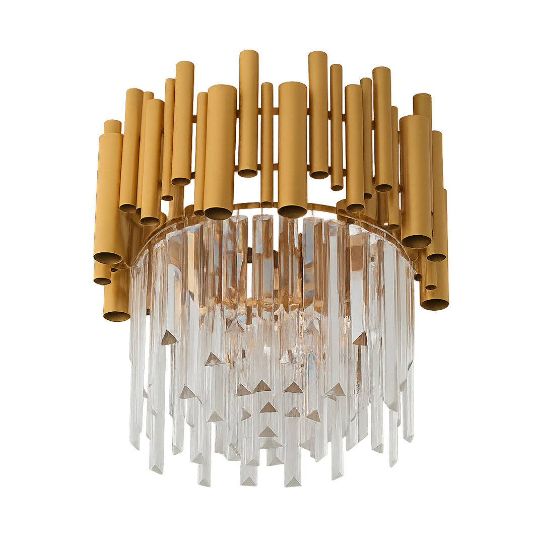 Candelabru Cristal Aplicat Rotund Golden Tubes Luxury