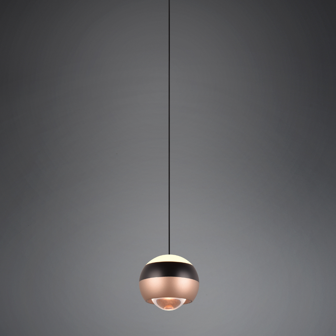 Pendul LED Orbit Pull Down 3 lumini din buton, Dimabil