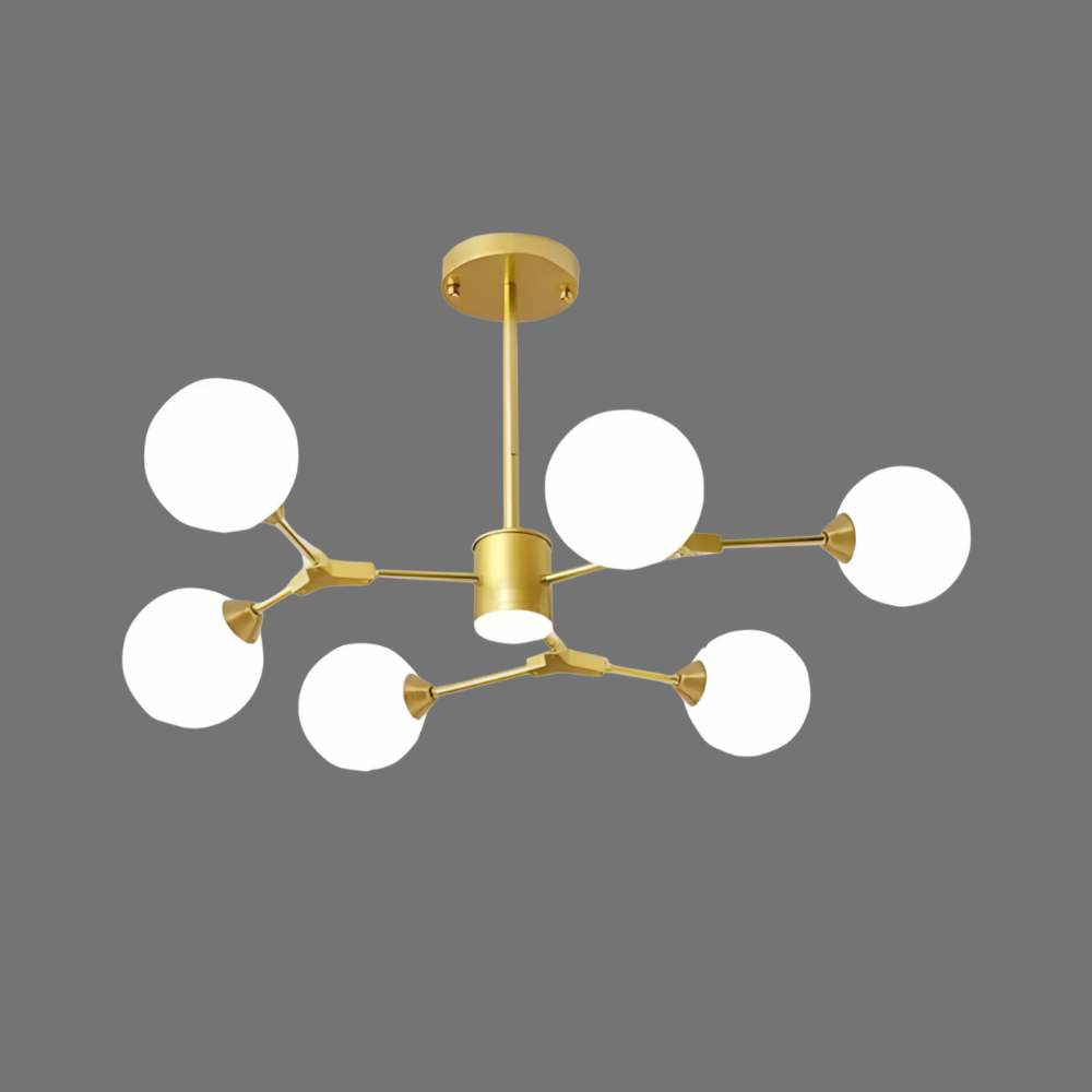 Lustra Auryn Gold Abajur Mat 6xG9