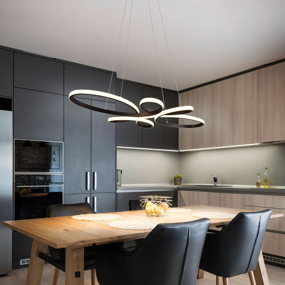 Lustra LED Suspendata PREMIUM Fly Black Echivalent 400W Dimabila