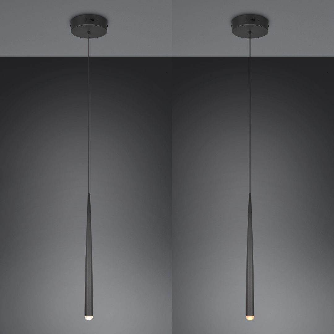 Pendul LED Premium CALA Black 5.5W, 3 lumini din buton, Dimabil