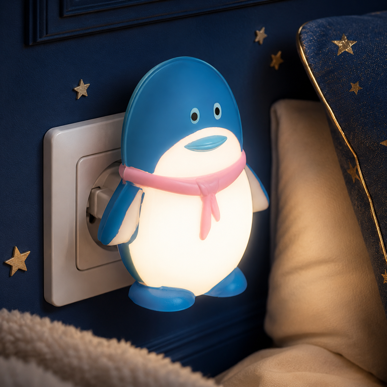 Lampa de veghe LED PINGU 0.4W Blue
