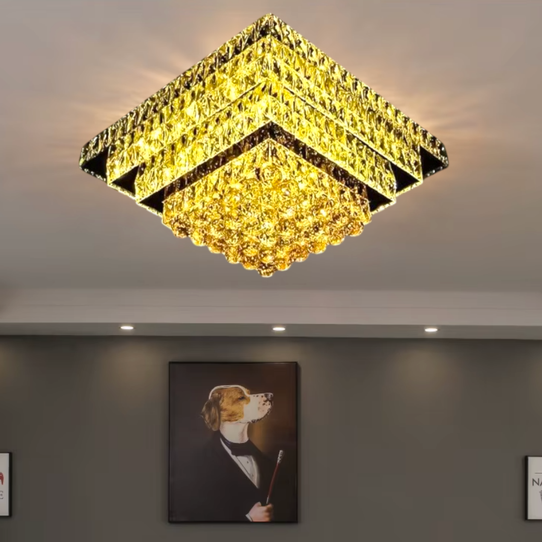 Lustra LED Cristal Aplicata Imperial Square Telecomanda