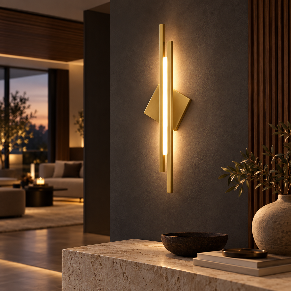 Aplica LED Hegy Gold cu 3 Tipuri de Lumina