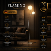 Lampadar Premium Flaming Silver 180CM | 1xE27 & 1xG9