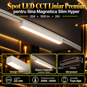 Spot LED Magnetic Liniar Premium Hyper White 10W | 23CM | 24V | 3 Tipuri de Lumina