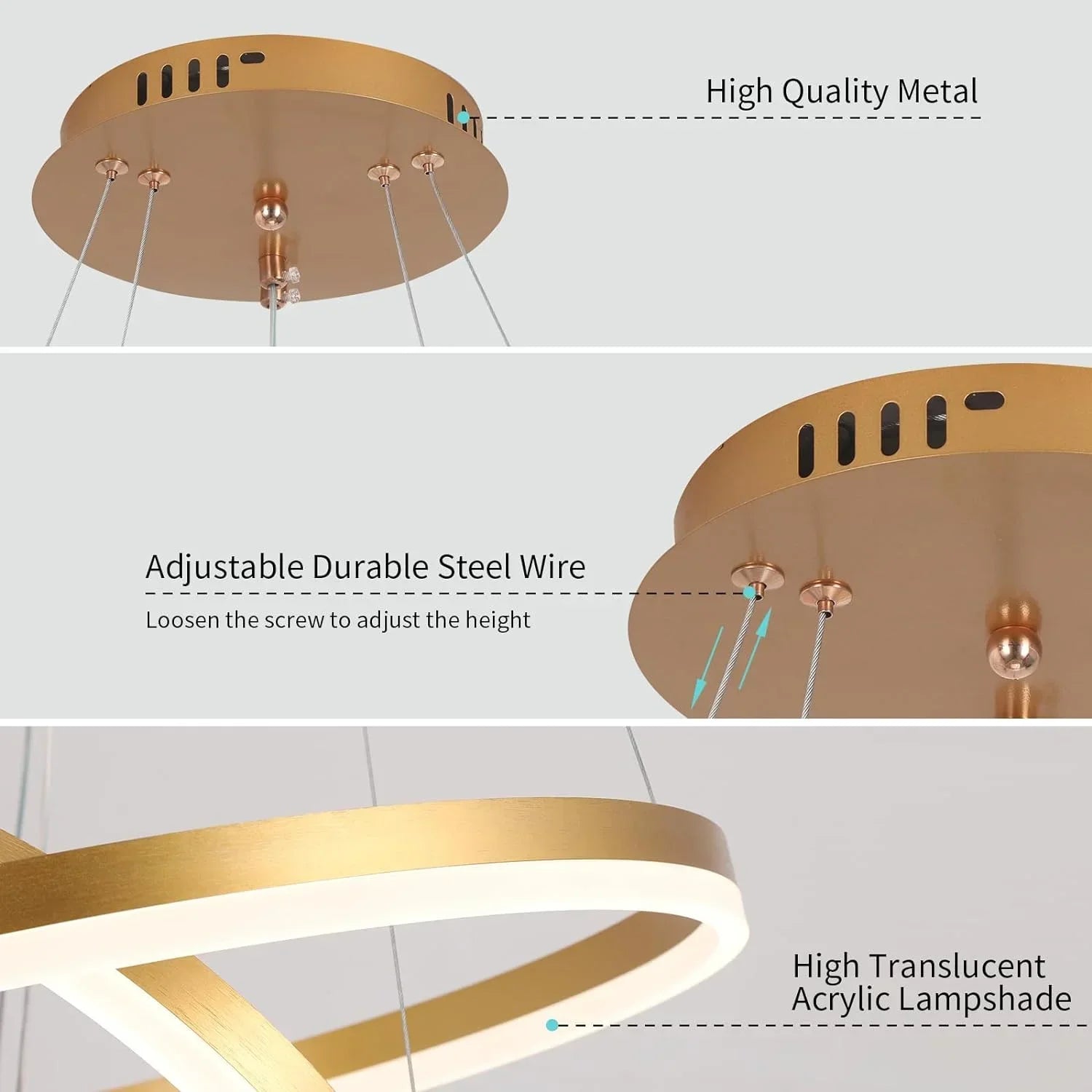 Lustra LED WONDERLAND Gold 2 Segmente Echivalent 400W