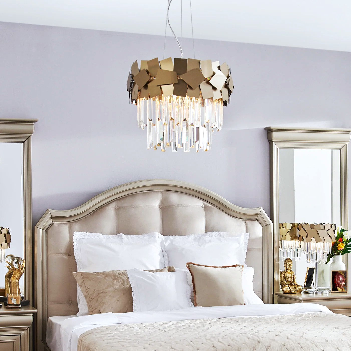 Candelabru Cristal Modern Troy Golden Mate