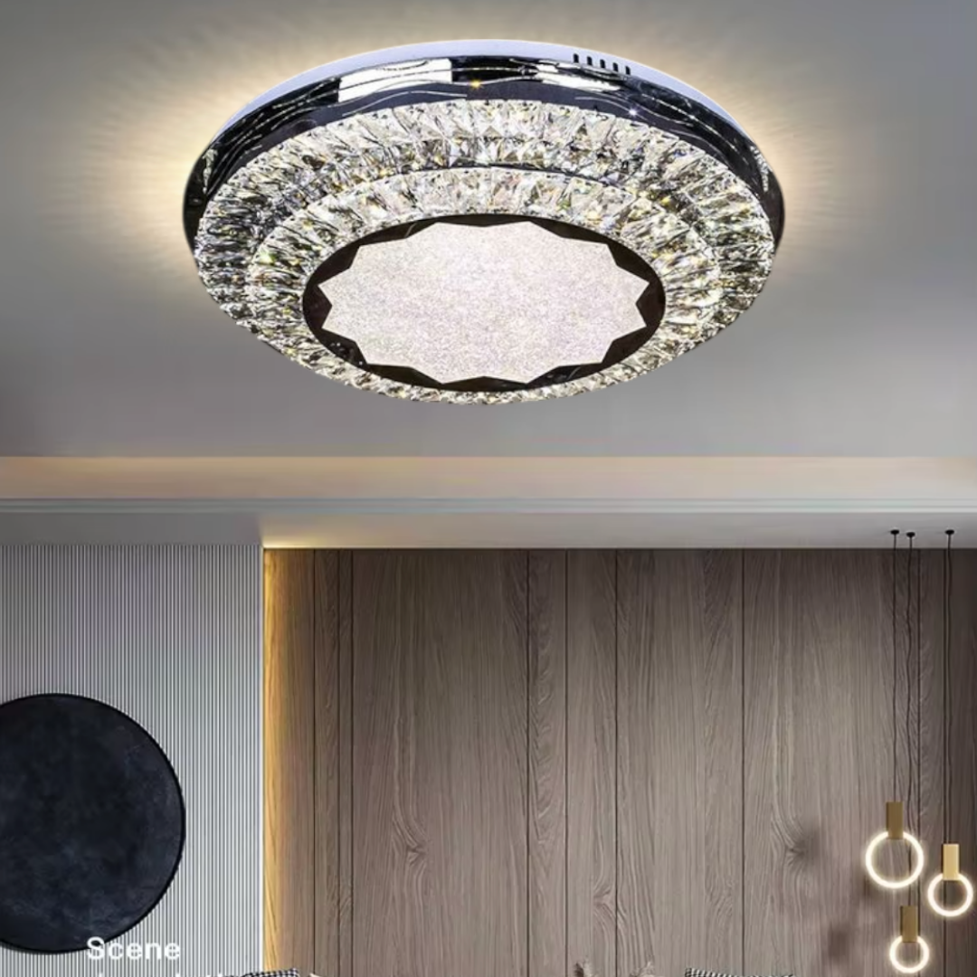 Lustra LED Cristal Silver Halo Echivalent 600W Telecomanda