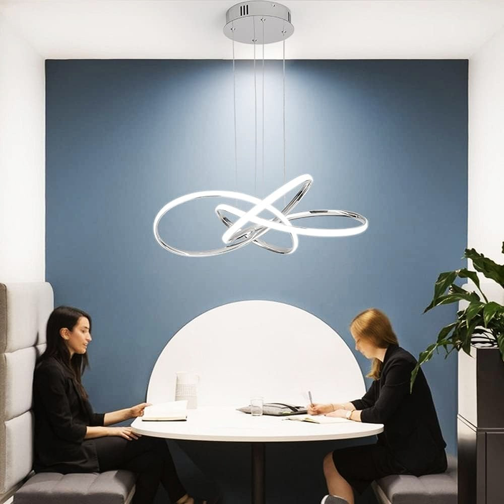 Lustra LED Suspendata Eternity Chrome Echivalent 800W Telecomanda