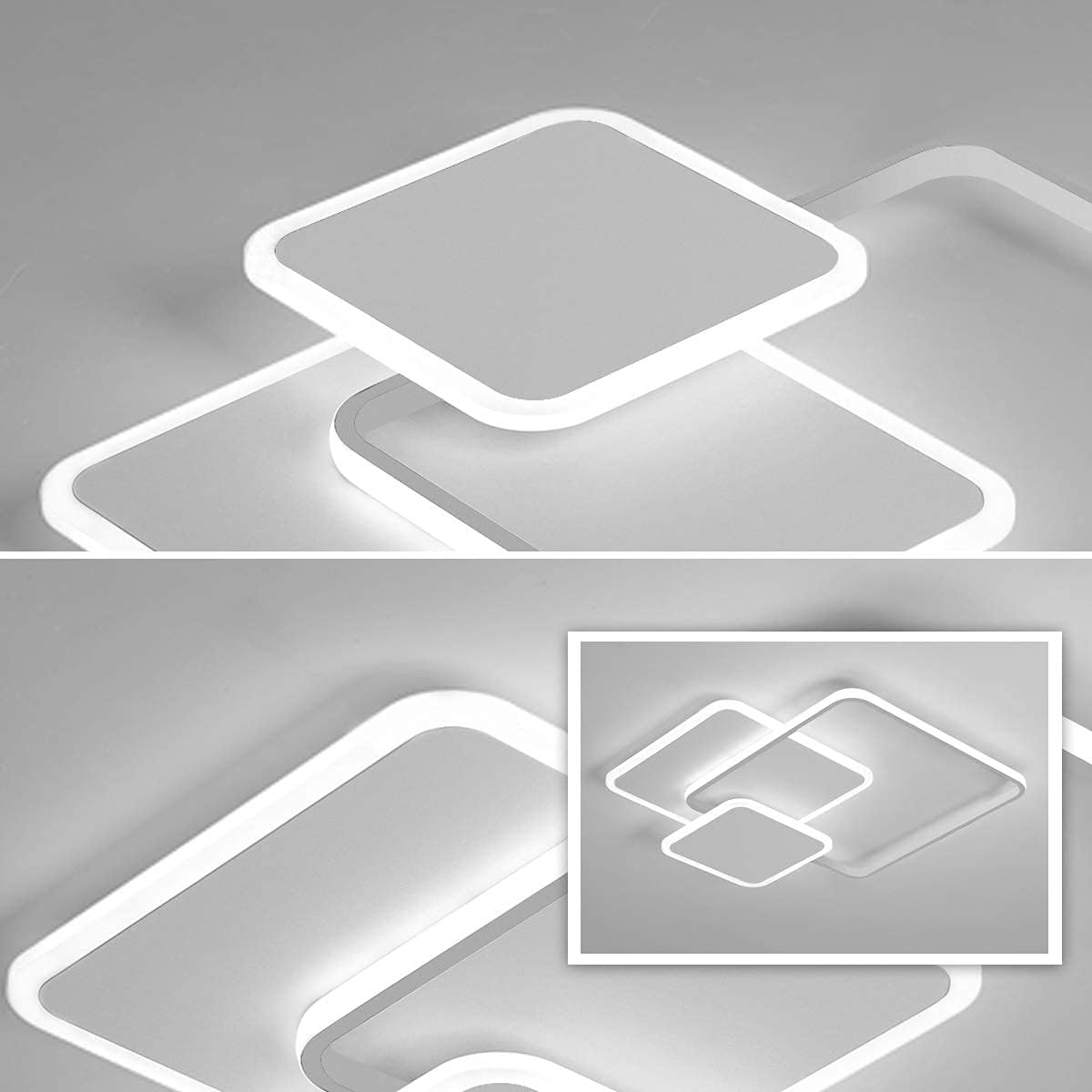 Lustra LED 144W ARAGORN SQUARE ALB Telecomanda