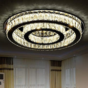 Lustra LED TWO CIRCLE Cristal Echivalent 500W Telecomanda