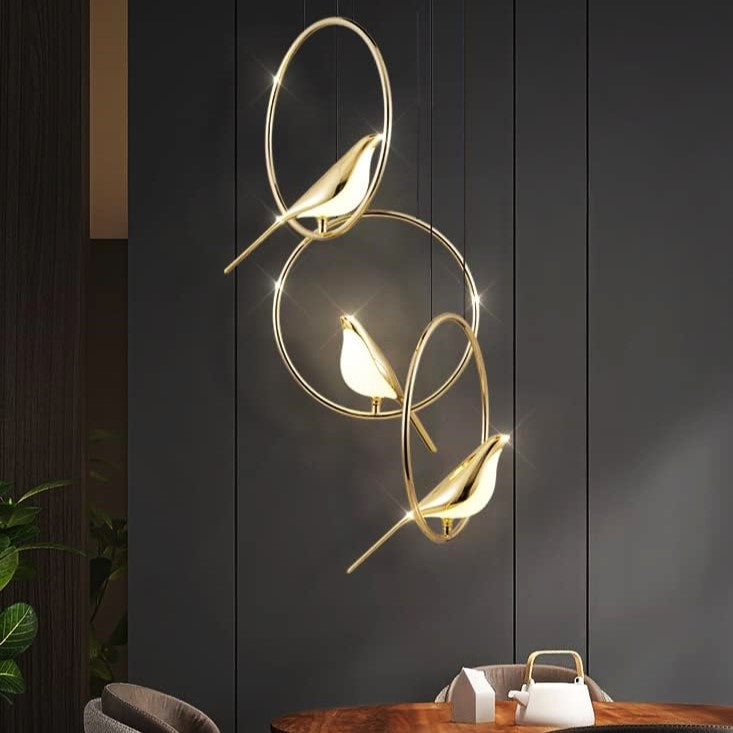 Pendul LED Luxury Golden Swallow