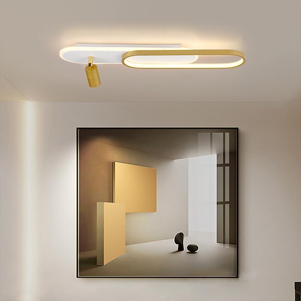 Aplica LED Cu Spoturi 60cm Alb+Auriu Echivalent 200W Telecomanda