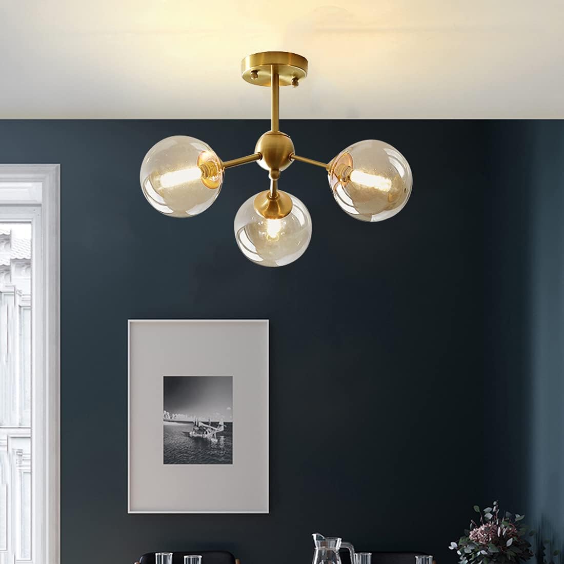 Lustra Abajur Transparent GOLD 3xE14 Mario