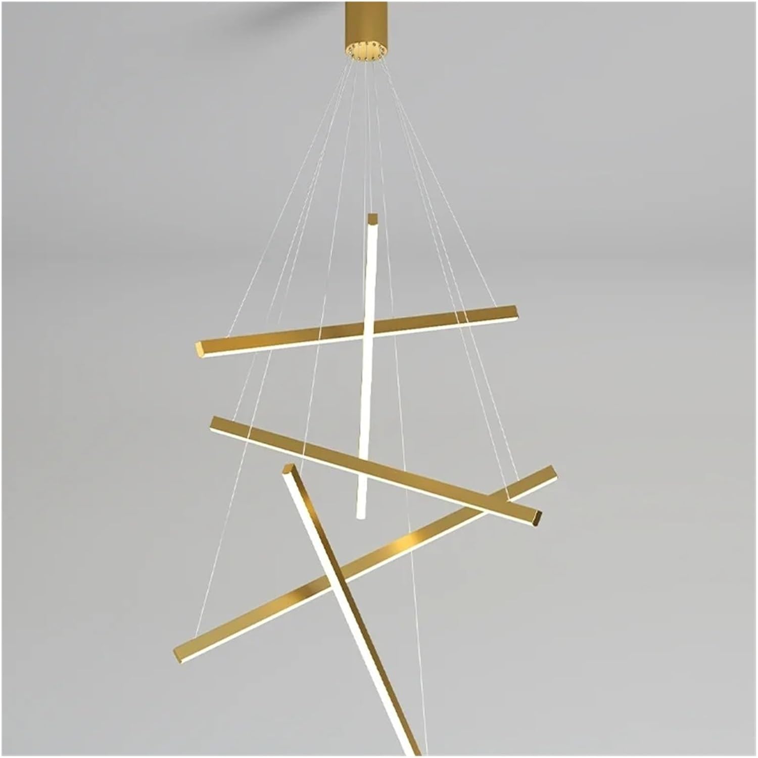 Lustra LED 5 Geometric GOLD Lines Suspendata Echivalent 500W