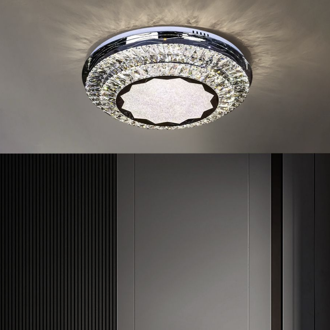 Lustra LED Cristal Silver Halo Echivalent 600W Telecomanda