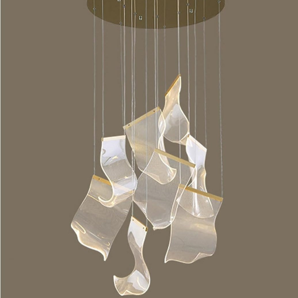 Lustra LED Luxury PAPER QUILL GOLD 8Elemente Echivalent 150W Telecomanda