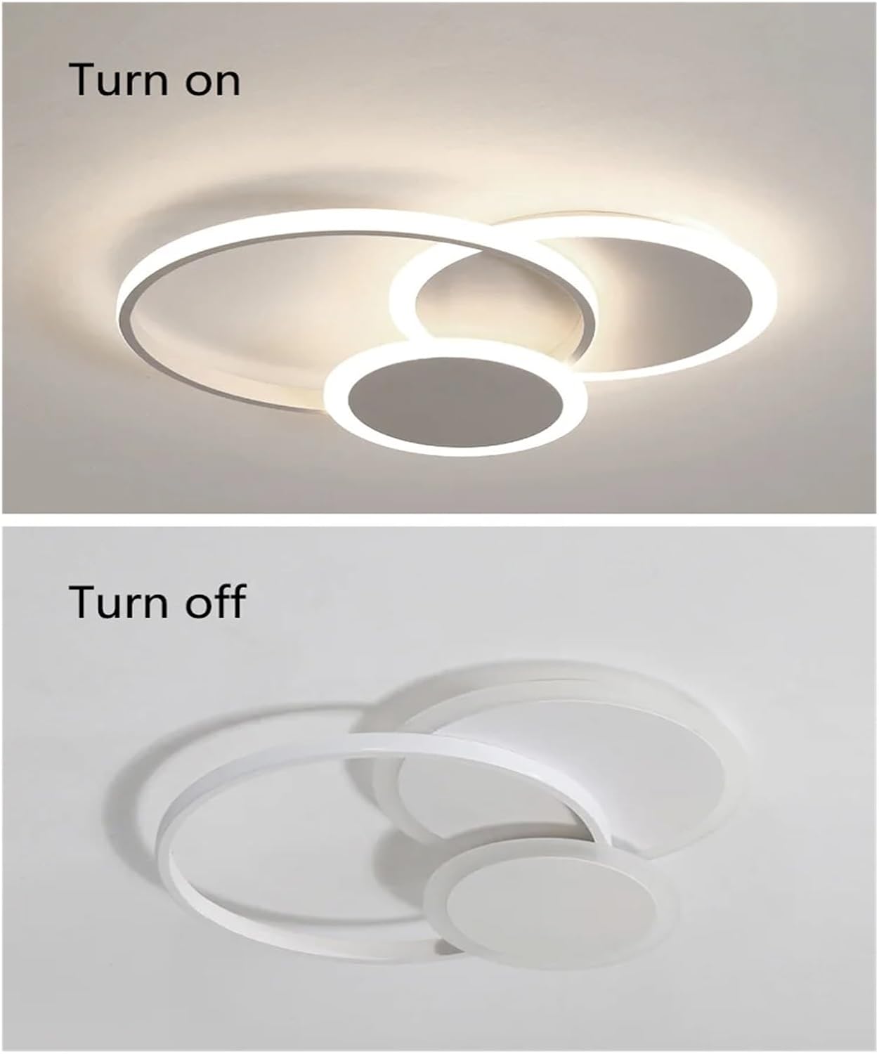 Lustra LED ARAGORN Rings Alb Echivalent 500W Telecomanda