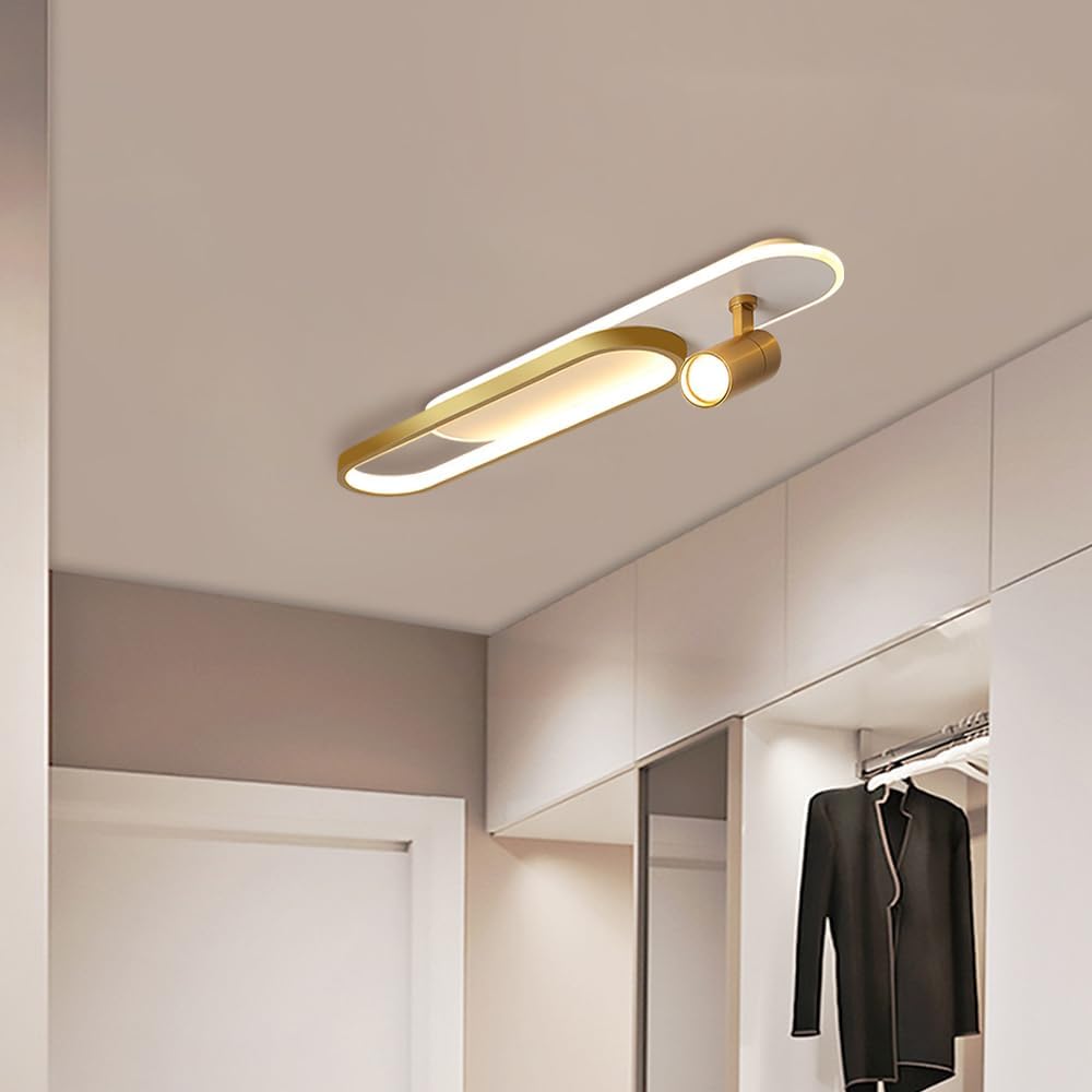 Aplica LED Cu Spoturi 60cm Alb+Auriu Echivalent 200W Telecomanda