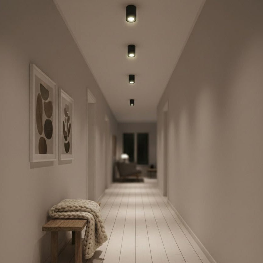 Spot Aplicat Rotund Fascicul Reglabil Negru Dulie GU10 Ø94x125mm