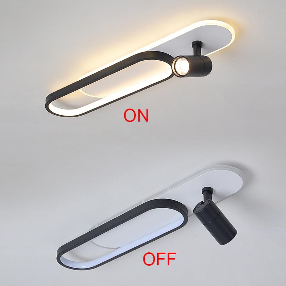 Aplica LED Cu Spoturi 60cm Alb+Negru Echivalent 200W Telecomanda