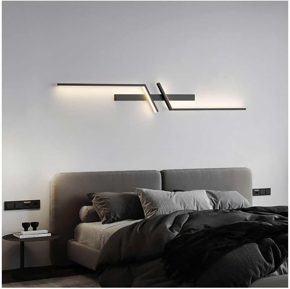 Aplica LED Modern Lines Black 100cm Echivalent 200W