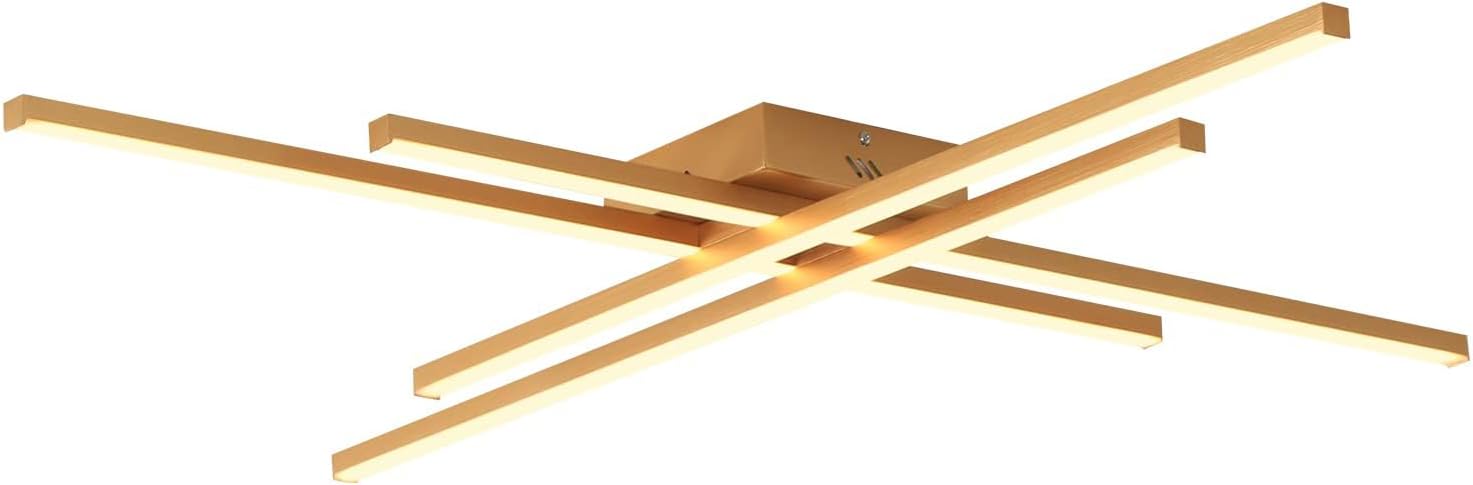 Lustra LED 4 Modern LINES Gold Echivalent 400W Telecomanda