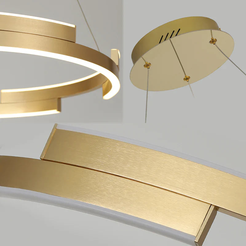 Lustra LED Suspendata Orbis Gold 60cm Echivalent 600W Telecomanda