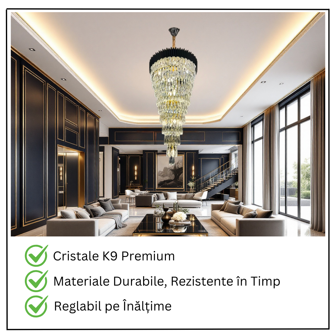 Candelabru Cristal 160CM Black Extravaganza 25xE14