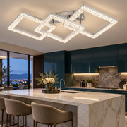 Lustra LED Ryven Silver & White Echivalent 450W Telecomanda
