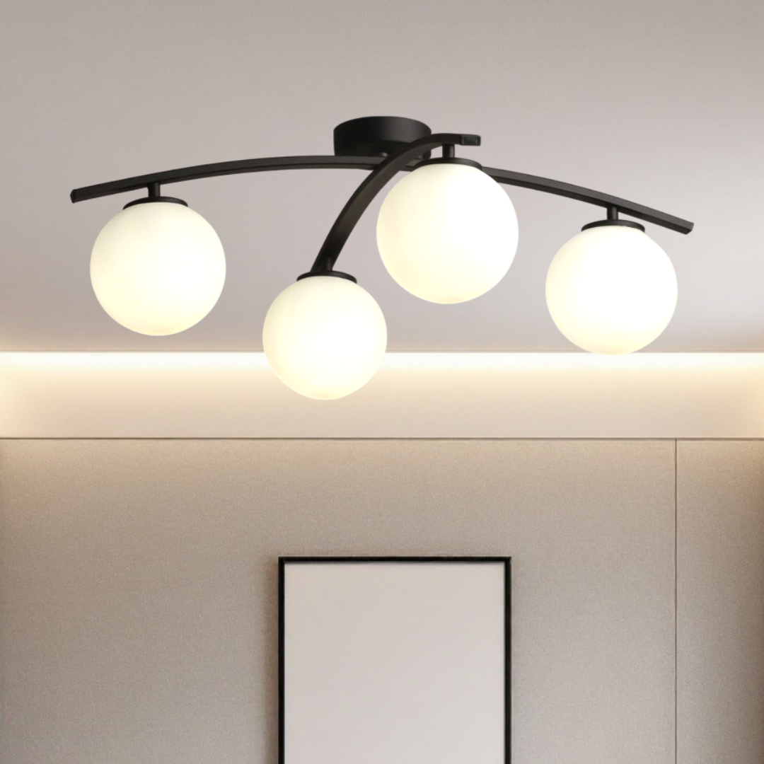 Lustra Abajur 4xE27 MAT BLACK - DM 2601/4 NEAGRA / ABAJUR Chandeliers